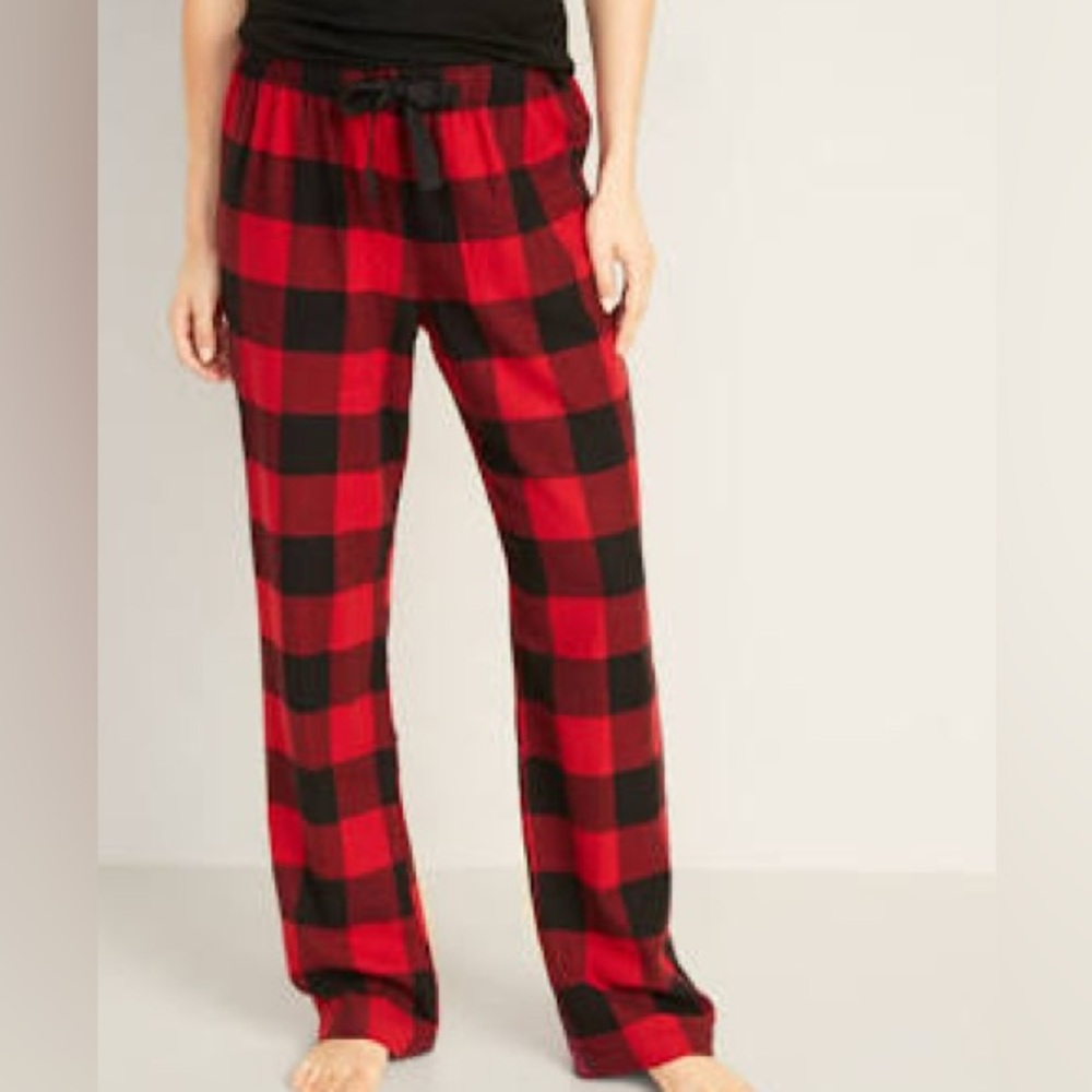 Old Navy XXL Red/Black Buffalo Check Flannel Pajama Pants Unisex